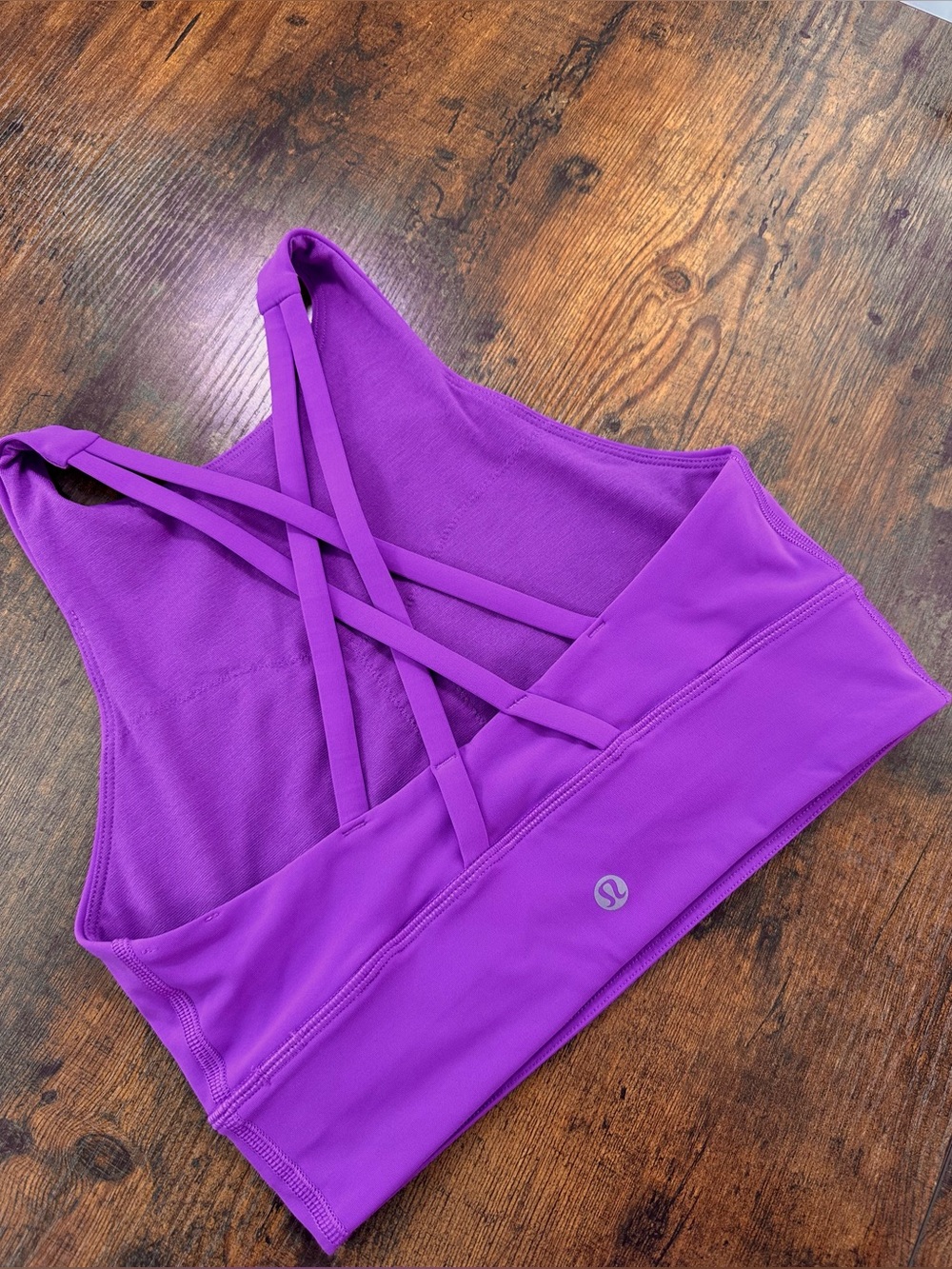 Lululemon Energy High-Neck Longline Tough Bra B-D Cups, Moonlit Magenta, 6 - Picture 13 of 16
